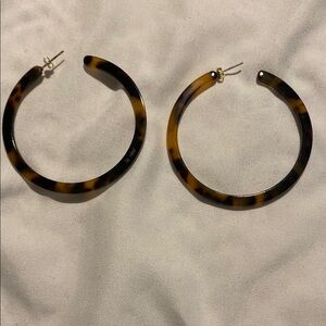 Tortoise Shell Hoop Earrings